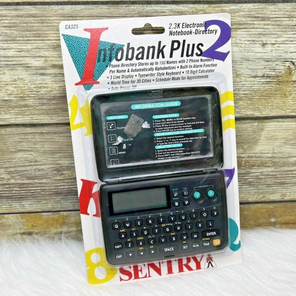 Vntg Sentry CA325 Infobank Plus 2.3K Electronic Notebook Organizer MD1706A03